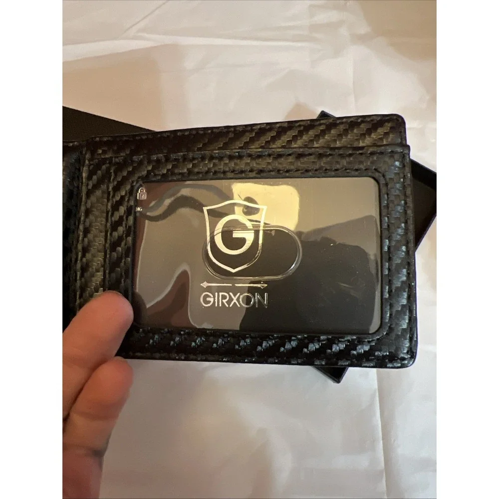 Girxon Carbon Fiber Men's Wallet With Money Clip & RFID Protection Brand New